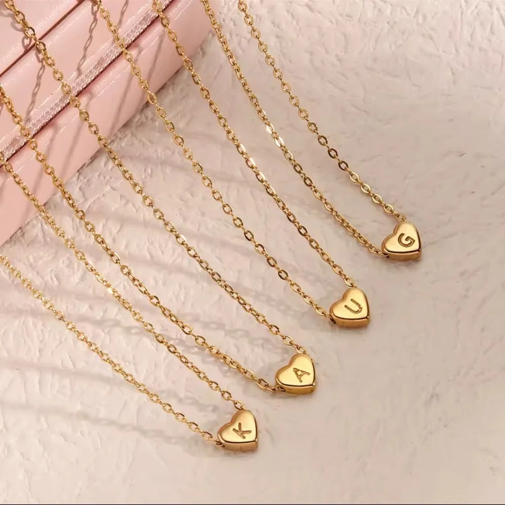 Love Initial - M- Necklace – 18k Gold   Stainless Steel Letter: M